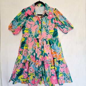 Threaded Pear Brynleigh Floral Puff Sleeve Babydoll Dress Size S